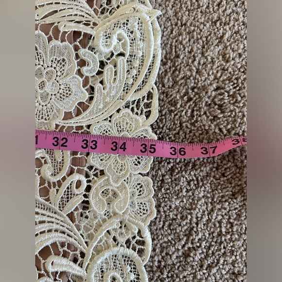 Dress The Population White and Nude Lace Ava Dress - V Neck Mini - Picture 13 of 16